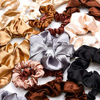 WILLBOND 24 Pieces Satin Hair Scrunchies Bulk Silk Elastic Hair Bands Ropes Ponytail Holder for Women Girls Accessories Decorations(Vintage Colors)