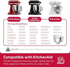 5QT Stainless Steel Mixer Bowl with Cover - Compatible with KitchenAid Tilt-Head Stand Mixers 4.5-Quart (4.3 L) & 5-Quart (4.7 L), Replacement Mixing Bowl with Splash-Proof Lid Set for Dishwasher Safe