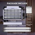 COKIT Indoor Electric Bug Zapper Powerful 20W Fly Insect Killer for Home Restaurants Kitchen Garden Including 2 Pack Replacement Bulbs, Half Pack Grid (with Bug Collection Tray)