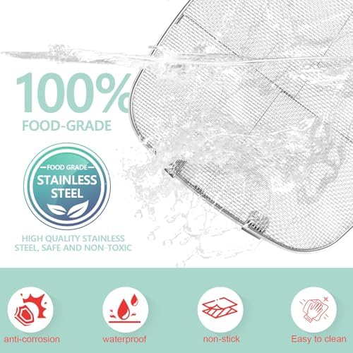 Splatter Shield & 100 PCS Paper Liners for Ninja AG300 AG301 AG400 AG301C AG300C Foodi Air Fryer Accessories, Stainless Steel Splash Guard for Ninja 5 in 1 Smart Xl Indoor Grill Mesh Screen