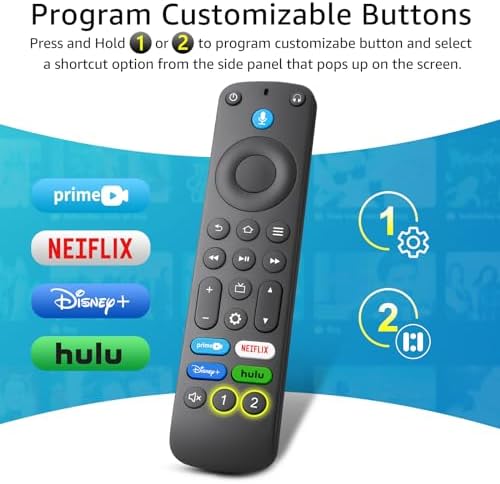 Replacement Voice-Remote-Control for Fire-TV-Stick/TV Cube and Compatible with Insignia/Toshiba/Pioneer Fires Smart TVs