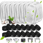 Cat Water Fountain Filters, 32 Pack Cat Fountain Replacement Filters for Stainless Steel 108oz/3.2L& 67oz/2L adjustable Water Flow Pet Water Fountain,Dog Water Fountain Filters（16 Filters& 16 Sponges)