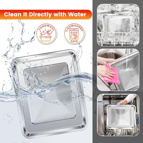 GWY Toaster Oven Tray Replacement for Cuisinart TOA-29 TOA-28 AFR-25 Toaster Air Fryer Convection Oven, Steel Pan Air Fryer Tray Replacement Air Fryer Toaster Oven Accessories