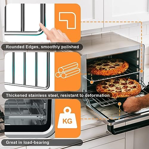 Air Fryer Wire Rack for Ninja Foodi 10 in 1 DT201 DT251 Digital Convection Toaster Oven, 14.5''*11.6'' Stainless Steel Air Fryer Accessories Roasting Steamer Grill Racks Baking Tray Rack