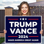 Armo Trump Vance 2024 Make America Great Again Yard Sign, Donald Trump JD Vance 18x24 (3 Pack) Inhes Corrugated Plastic Double Sided with Metal H Stake Waterproof, Outdoor Lawn Signage, Made in USA