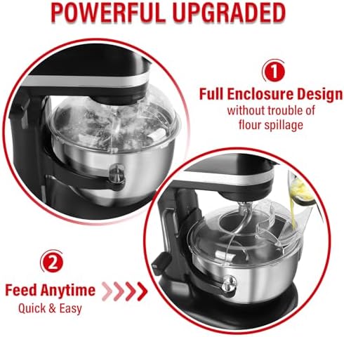 Pouring Shield for KitchenAid 6-7Qt Bowl Lift Stand Mixer (for Stainless Steel Bowls Only), Splash Guard Mixers Bowl Cover for Kitchen aid Accessories and Attachments (Clear)