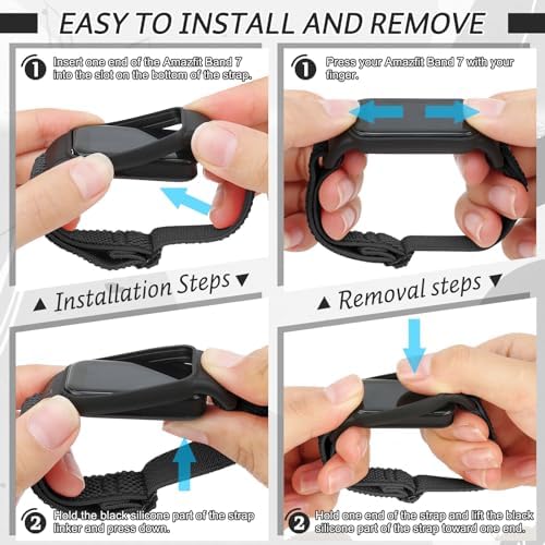 Solo Loop Elastic Nylon Bands Only Compatible with Amazfit Band 7 Straps,Soft Adjustable Stretchy Sport Replacement Strap for Amazfit Band 7 for Men Women