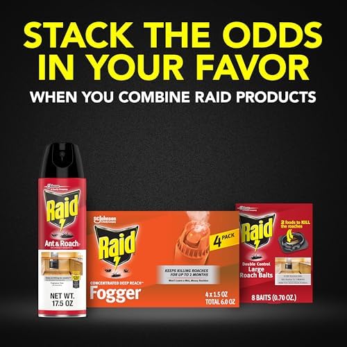 Raid Concentrated Deep Reach Pest Killer & Roach Fogger, 1.5 fl oz, 4 Count