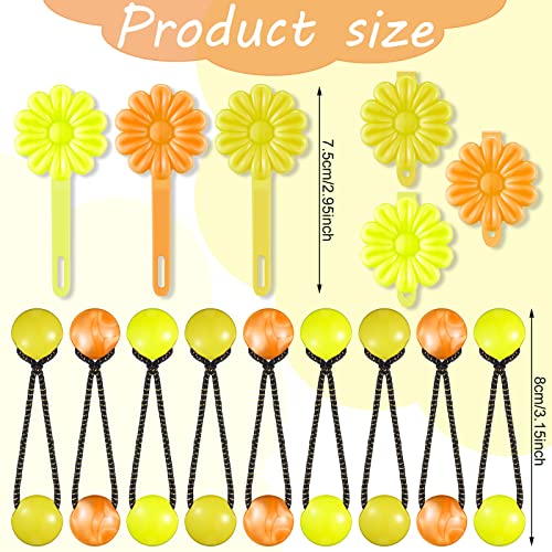 72 Pcs Hair Accessories Set - Self Hinge Barrettes, Bubble Bows, Flowers, Plastic Clips for Baby Toddler Girls (Yellow, Light Yellow, Dark Brown)