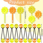 72 Pcs Hair Accessories Set - Self Hinge Barrettes, Bubble Bows, Flowers, Plastic Clips for Baby Toddler Girls (Yellow, Light Yellow, Dark Brown)