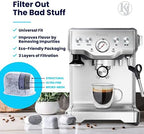 K&J Premium 6-Pack of Replacement Breville BWF100 Compatible Water Filters (Activated Charcoal)