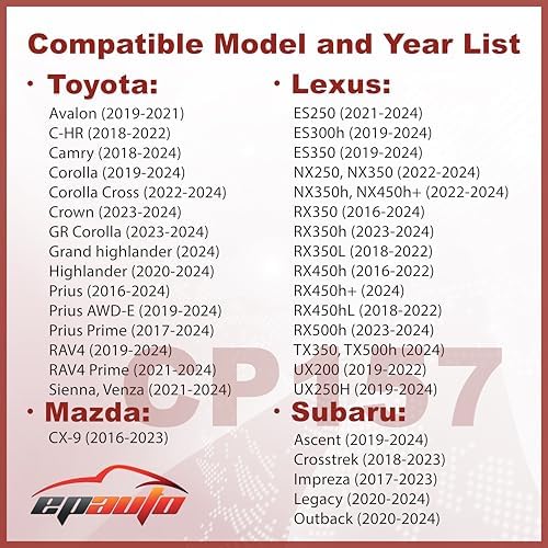 EPAuto CP157 (CF12157) Replacement Made for Toyota/Mazda/Subaru Cabin Air Filter includes Activated Carbon