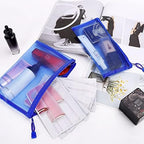 12 Pieces Zipper Nylon Mesh Pouch, Mesh Cosmetic Bags Makeup Bags Pencil Case, Multipurpose Travel Bags for Cosmetic School Office Supplies and Travel Accessories (Blue, A5) (WB06)