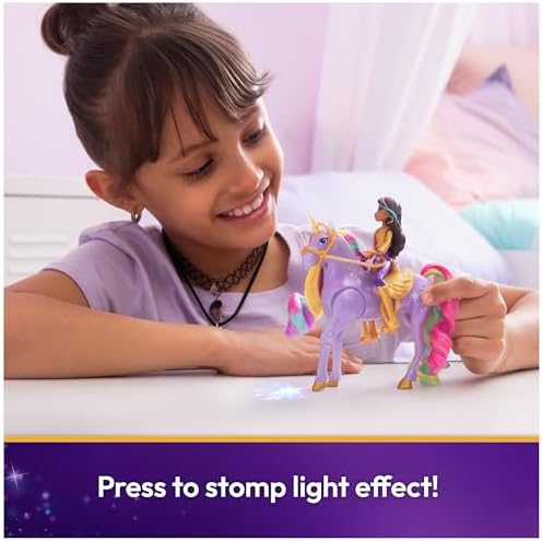 Unicorn Academy, Sophia & Light Magic Wildstar with Rainbow Light-up Effects, 2 Riding Accessories, Dolls & Unicorn Toys for Girls Ages 4 and up
