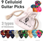 Guitar Accessories Kit by Guitar Lab – Premium Metal Tin with Guitar Strap, Capo, Tuner, Picks for Acoustic, Bass, Electric & Ukulele Guitars – Ideal Guitar Gifts for Men, Beginners, and Pros
