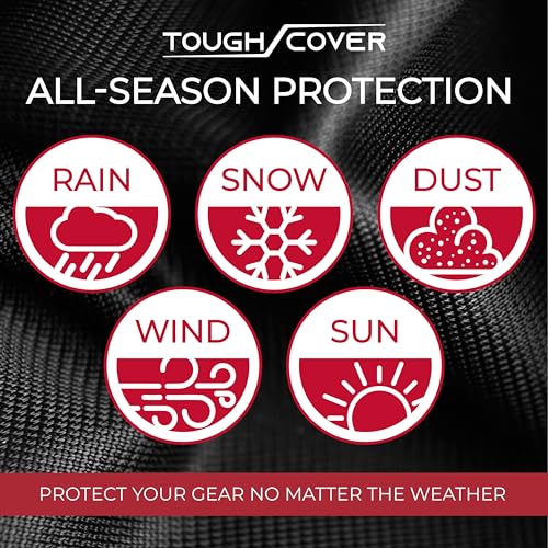 Tough Cover XL Snow Blower Cover Heavy Duty 600D Marine Grade Fabric, Universal Fit Snow Blower Cover, Covers Snow Blowers Against Water, UV, Wind, Outdoor Protection (Black)