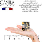 Camila Paris CP2008/2 French Hair Side Comb Handmade Small Tokyo French Twist Hair Combs Decorative, Strong Hold Hair Clips for Women Bun Chignon Up-Do Styling Girls Hair Accessories, Made in France
