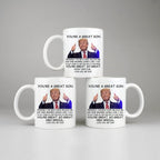 PEJAFAN Donald Trump Son Coffee Mugs - You're A Great Son Trump Mug, Great Son Trump Coffee Mug Birthday Gag Gifts for Son, Funny Trump Speech Mug Son Present 11 Ounces White Ceramic Cup (Son)
