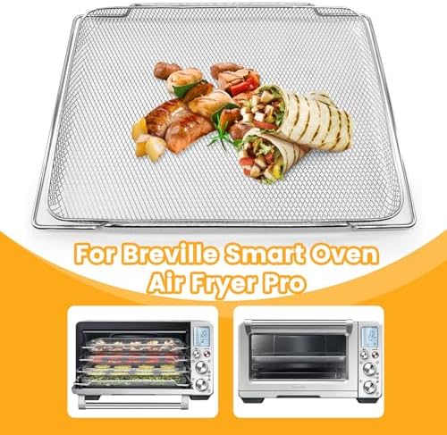 Air Fryer Basket for Breville BOV900BSS Smart Oven Air Fryer Pro,16.5"D x 11.8"W x 1.1"H Food Grade Steel Mesh Baskets Accessories Tray for Breville Air Fryer Toaster Oven, Microwave Oven