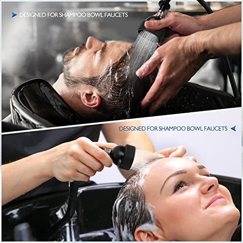 LukLoy UPC Certified Salon Shampoo Bowl Sprayer Head with Black Rubber Hose, Professional Salon Sink Replacement Part for Salon Barber Shop Spa, 1/4" Thread