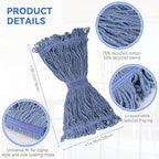 Commercial Heavy Duty Mop Heads Replacement for Rubbermaid: 3 Packs Industrial Wet Mop Head for Floor Cleaning - Cotton Commercial Products Wet Mop Refills