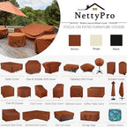 NettyPro Outdoor Patio Cushion Storage Bags Water-Resistant Large Storage Bag with Zipper and Handle for Patio Furniture Cushion Christmas Tree 7.5 Ft, 50 x 15 x 25 Inch, Brown