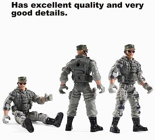 US Army Men and SWAT Team Toy Soldiers Action Figures with Military Weapons Accessories for Kids Boys Girls,12Pcs