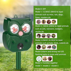 2024 Upgraded Ultrasonic Pest Repeller Outdoor Solar Animal Repellent with Motion Sensor Cat Repellent Outdoor Waterproof to Repel Dog Raccoon Fox Rabbit Deer Squirrel Skunk Repellent for Yard Garden