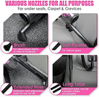 Viewsun 17pcs Car Cleaning Kit, Pink Car Interior Detailing Kit with High Power Handheld Vacuum, Detailing Brush Set, Windshield Cleaner, Cleaning Gel, Complete Auto Accessories for Women Gift