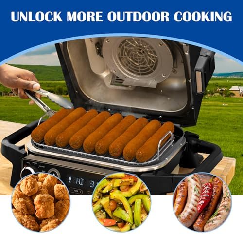 SafBbcue Griddle Plate & Smoke Rack for Ninja Woodfire Pro Connect XL Grill Ninja OG951 OG850 Grill Accessories, XSKGRIDLXL Flat Top Plate & XSKRSTRKXL Roast Rack for Ninja Woodfire OG800/900 Series