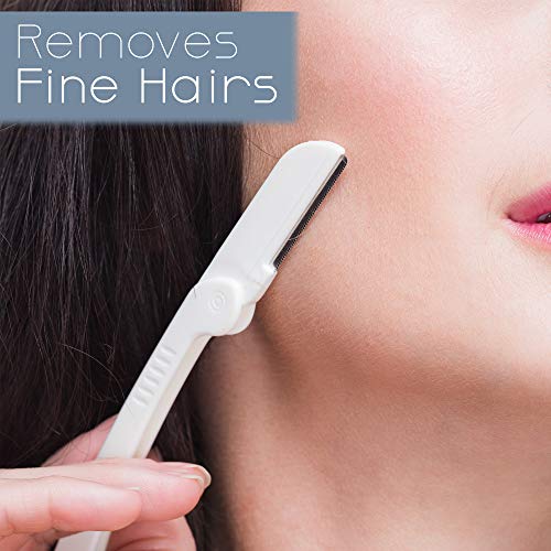 Dermaplaning Tool (9 Count) – Easy to Use Dermaplane Razor for Face – Practical Hair Remover Blade for Eyebrows and Peach Fuzz – Facial Shaver for Women That Helps Exfoliate and Smooth the Skin