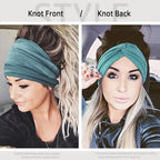 IVARYSS Extra Wide Headbands for Women Non-Slip, 7'' Large Twist Knotted Stretchy Wraps Head Bands Hair Accessories, 4 Pack, Bright Color