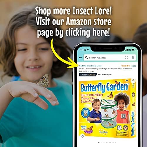 Insect Lore Butterfly Garden Kit, Painted Lady Butterfly Kit with Voucher for Live Caterpillars, Butterfly Habitat, STEM Journal & More