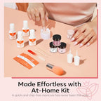 Modelones Dip Powder Nail Kit, 4 Colors White Nude Pink Glitter Dipping Starter Set with Liquid and Complete Accessories for French Nails Art Salon DIY at Home Manicure