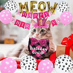 Cat Birthday Party Pack - Outfits, Bandana, Hat, Crown, Bow Tie, Number Banner, Meow & Cat Balloons for Kitten's Special Day