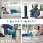 Pure Enrichment® PureRelief™ XL Heating Pad - 12" x 24" Electric Heating Pad for Back Pain & Cramps, 6 InstaHeat™ Settings, Machine Wash, Soft Microplush, Auto Shut-Off & Moist Heat (Blue)