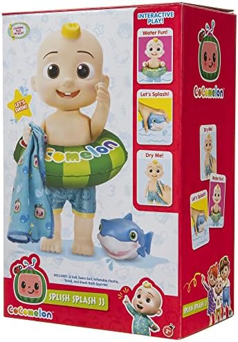 CoComelon - Splish Splash JJ Doll- with Shark Bath Squirter and Water Accessories Water Play - Toys for Kids and Preschoolers - Amazon Exclusive