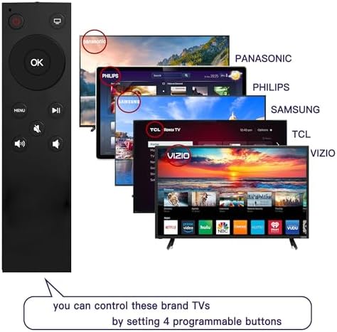 MYHGRC-Replacement Apple Remote for Apple TV/Apple TV 4K/HD/Gen 1 2 3 4th, Compatible with A1294 A1218/MA711 A1378/MC572 A1427/MD199 A1625/MGY52/MLNC2 A1842/MQD22/MP7P2(No Voice Button)