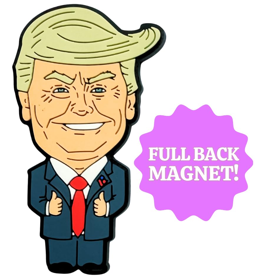 3-Inch Donald Trump Magnet [1-Pack]: Custom Made Political Satire Cartoon for Fridges, Lockers, and Whiteboards - Durable and Hilariously Unique Design