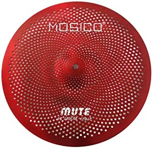 Low Volume Cymbal Mute Cymbal Pack Red 6 Pieces 10" Splash+14"hi-hat+16"crash+18"crash+20"ride FREE Cymbal Bag Silent Cymbals for Practice Drum Set