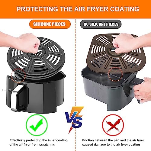 GWY Air fryer Accessories for Ninja AF101 AF161 AF150 Air Fryer, 8.2'' Round Food Grade Air Fryer Grill Pan Grill Plate Crisper Plate Replacement Parts Tray Rack,Dishwasher Safe
