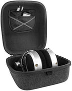 Geekria Shield Case for Large-Sized Over-Ear Headphones, Replacement Hard Shell Travel Carrying Bag with Cable Storage, Compatible with HiFiMAN HE 6se, HE 1000 Headsets (Dark Grey)