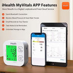 iHealth Track Smart Upper Arm Blood Pressure Monitor with Wide Range Cuff That fits Standard to Large Adult Arms, Bluetooth Compatible for iOS & Android Devices