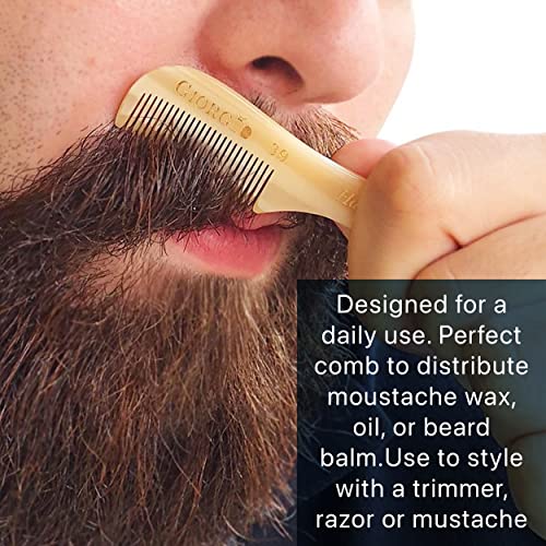 Giorgio G39 Extra Small Men's Fine Toothed Beard and Mustache Comb for Facial Hair Grooming and Styling. Add this pocket comb to your hair styling accessories, Saw-Cut and Hand Polished (2.75")