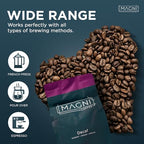 Magni Coffee - Whole Beans - Decaf - Low Acid - Single Origin USDA Organic Non-GMO Beans Third Party Tested For Mycotoxins & Pesticides - Fair Trade -12 Oz