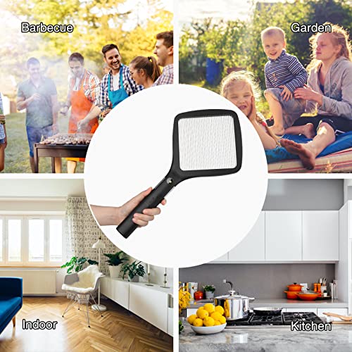 mafiti 2 in 1 Electric Fly Swatter Rechargeable with Flashlight Mosquito Zapper Bug Zapper Racket Fly Killer Indoor Outdoor Light Camping Accessories (Black)