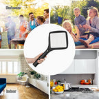 mafiti 2 in 1 Electric Fly Swatter Rechargeable with Flashlight Mosquito Zapper Bug Zapper Racket Fly Killer Indoor Outdoor Light Camping Accessories (Black)