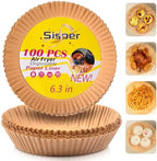 Air Fryer Paper Liners for Ninja, 100Pcs Air Fryer Liners Disposable Non-stick Parchment,Oil-proof Air Fryer Accessories for 3-5 QT Air Fryer, Microwave, Round,6 inch