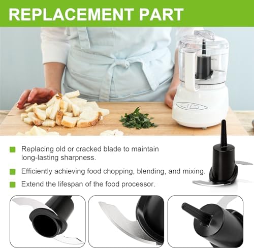 DLC-2ACBN Chopping Blade Fits Cuisinart Mini Prep Plus DLC-2A, Food Processor Blade Compatible with Cuisinart Food Processor Replacement Parts (Black)