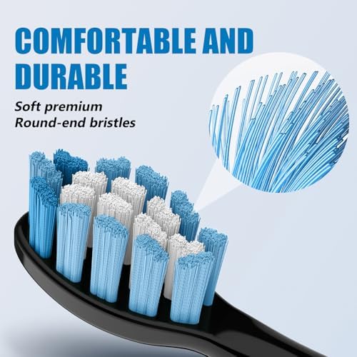 Replacement Toothbrush Heads Compatible with Philips Sonicare and More Click-on Handles 8 Pack Blackwhite